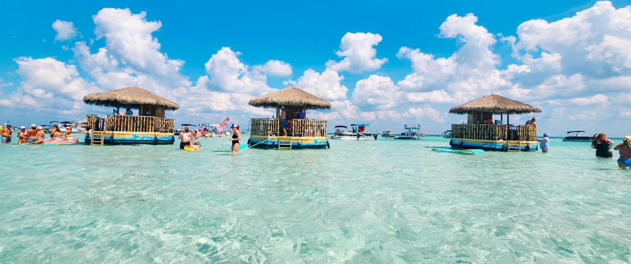 Crab Island Tiki boat rentals